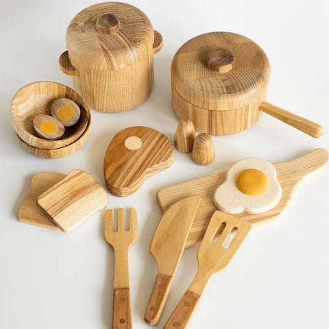 Lemi Toys（レミトイズ） Big Kitchenware set 豊富な料理セット 木製ままごとセット