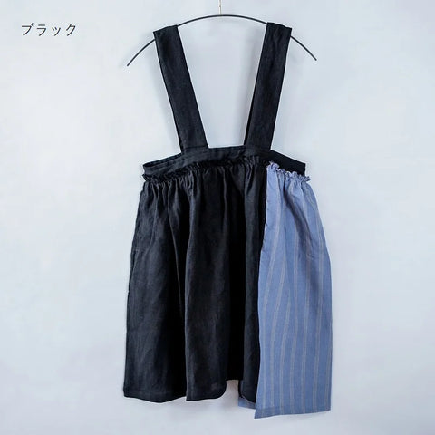 【50%オフセール】michirico（ミチリコ）2022AW Linen asymmetry skirts リネンアシンメトリースカート モカ、ブラック