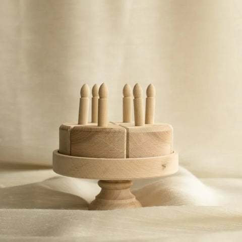 Lemi Toys（レミトイズ）2022 big cake stand and cake バースデーケーキスタンドセット 木製ままごとセット