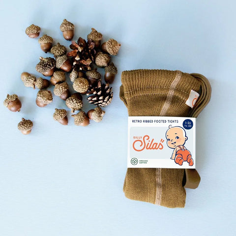 110. Silly Silas（シリーサイラス） Classic tights Footed Acorn Brown タイツ どんぐりブラウン