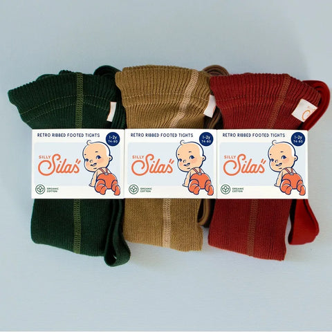 110. Silly Silas（シリーサイラス） Classic tights Footed Acorn Brown タイツ どんぐりブラウン