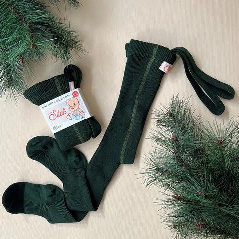 111. Silly Silas（シリーサイラス） Classic tights Footed Dark Forest Green タイツ ダークフォレストグリーン