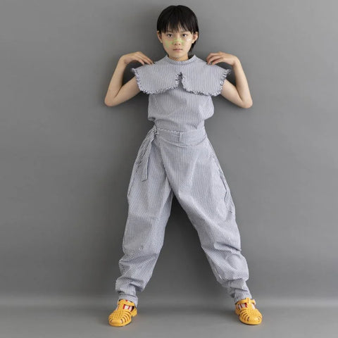 ★folkmade（フォークメイド）2023SS cool max ballon pants gray stripe バルーンパンツ