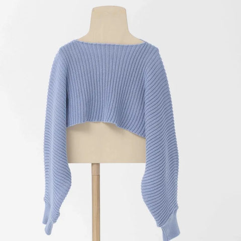 【50%オフセール】folkmade（フォークメイド）2023SS knit relax pull sax blue リラックスニットプルオーバー