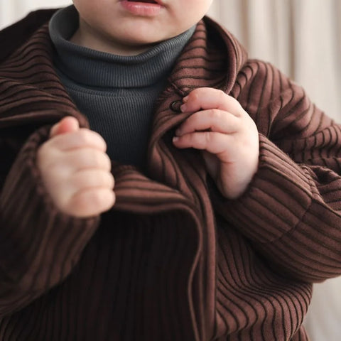 【50%OFFセール】Phil&Phae（フィルアンドフェ）2023AW Hooded baby jacket stripes burnt umber フード付きベビージャケット