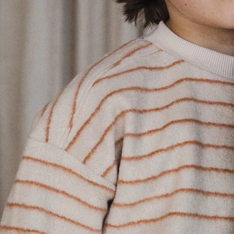 ★Phil&Phae（フィルアンドフェ）2023AW Oversized teddy sweater stripes warm cream オーバーサイズ テディ セーター
