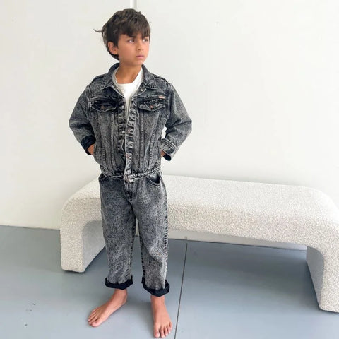 【drop3】Twin Collective Kids JAGGER JEAN BLACK ACID デニムパンツ(twincollective)