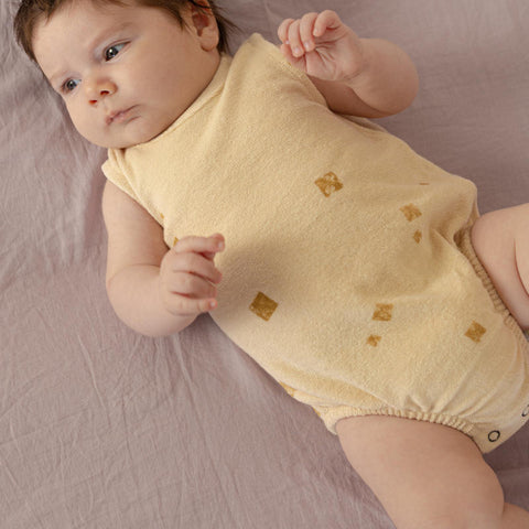 Phil&Phae（フィルアンドフェ）2024SS Sleeveless frotté onesie tiles ロンパース