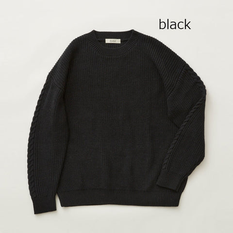 【50%オフセール】elfinFolk（エルフィンフォルク）2022AW Rib stitch sweater 袖ステッチデザインセーター レディース