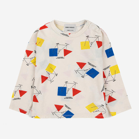 ★bobo choses（ボボショーズ）2023AW Baby Crazy Bicy all over long sleeve T-shirt 長Tシャツ