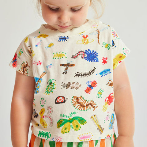 【drop2】BOBO CHOSES / ボボショーズ 2024SS Baby Funny Insects all over T-shirt 半袖Tシャツ