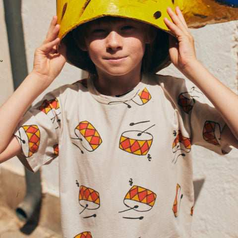 BOBO CHOSES / ボボショーズ 2024SS Play the Drum all over T-shirt 半袖Tシャツ