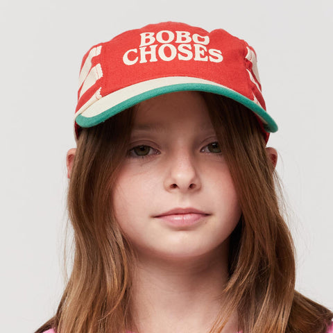 BOBO CHOSES / ボボショーズ 2024SS Bobo Choses Red Stripes cap キッズキャップ　帽子