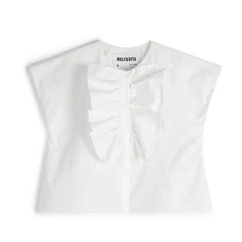 WOLF&RITA（ウルフアンドリタ） 2024SS CARLOTA WHITE blouse フリルブラウス