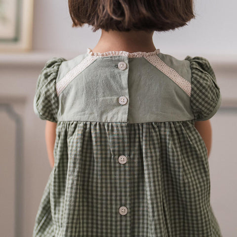 Little Cotton Clothes（リトルコットンクローズ）2024SS Organic Ella Blouse -little green check- ブラウス
