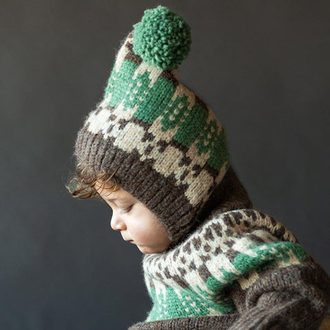 ★Mabli Knitwear（マブリ） 2023AW SGLEFRIO PIXIE HOOD WALNUT ピクシーニット帽