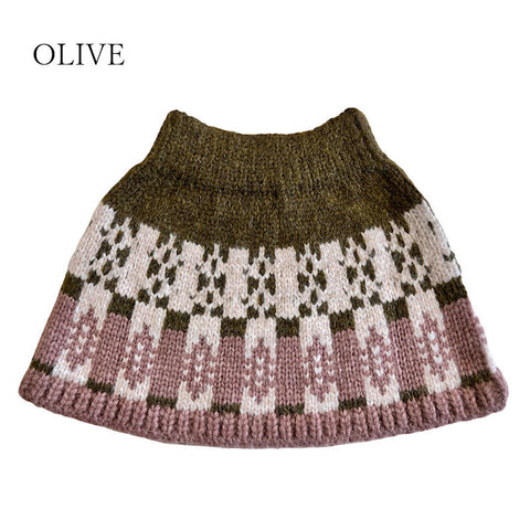 【50%OFFセール】Mabli Knitwear（マブリ） 2023AW SGLEFRIO SKIRT OLIVE,WALNUT アルパカスカート