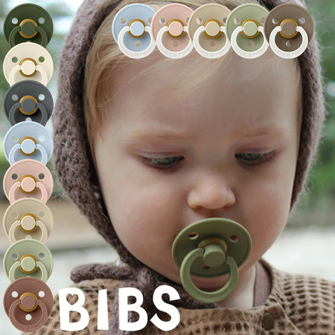 BIBS（ビブス） teether 新生児用、ベビー用おしゃぶり サイズ１ 0-6ヶ月、サイズ2 6-18ヶ月 シングルパック 豊富なカラー展開