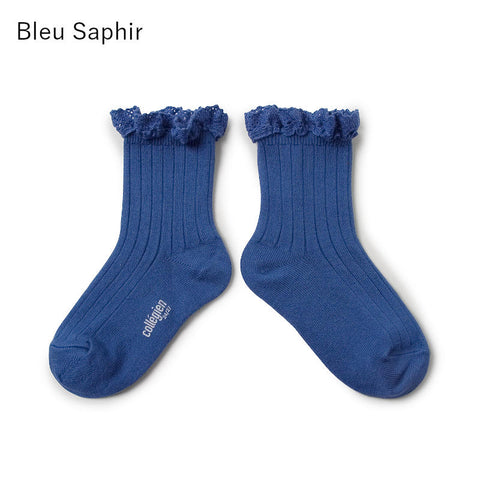 collegien Lili - Lace Trim Ribbed Ankle Socks  キッズ  アンクルソックス13.5-21cm【3455】