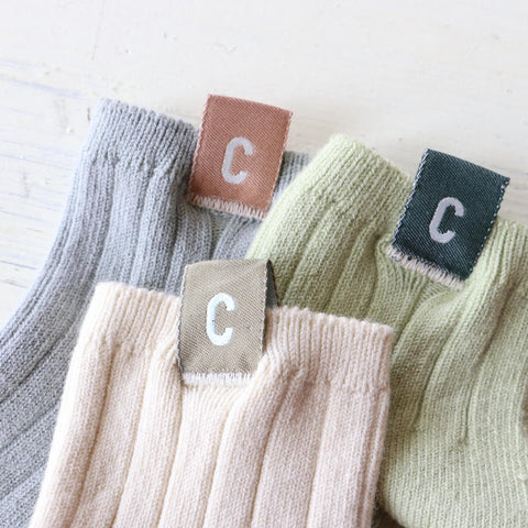 collegien コレジアン Cyril Ribbed Ankle Socks with C Label キッズ  リブアンクルソックス 【3464】