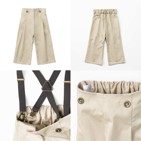 MARLMARL（マールマール） slacks スラックス サスペンダー付パンツ  ベビー70-90cm  裾丈調整可能