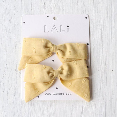 Lali Kids（ラリキッズ）2024SS BOW SET MISTED YELLOW リボンセット