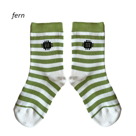 Mabli Knitwear（マブリ） 2024SS BARRI SOCKS ボーダーソックス fern/sand