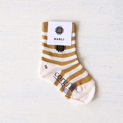 Mabli Knitwear（マブリ） 2024SS BARRI SOCKS ボーダーソックス sand/cerignola