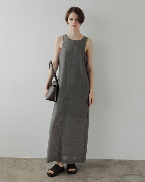 【4月下旬入荷次第お届けのご予約】anuke（アンヌーク） Woolchambray Sleeveless Onepiece 62710301.