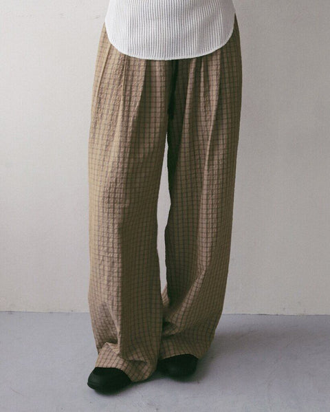 【5月上旬入荷次第お届けのご予約】anuke（アンヌーク） Suckercheck Loose Pants 62710720.