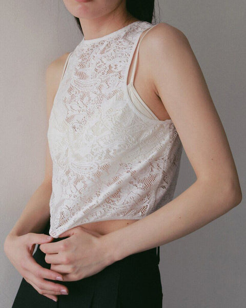 【5月上旬入荷次第お届けのご予約】anuke（アンヌーク） Lace Sleeveless Tops 62710417.