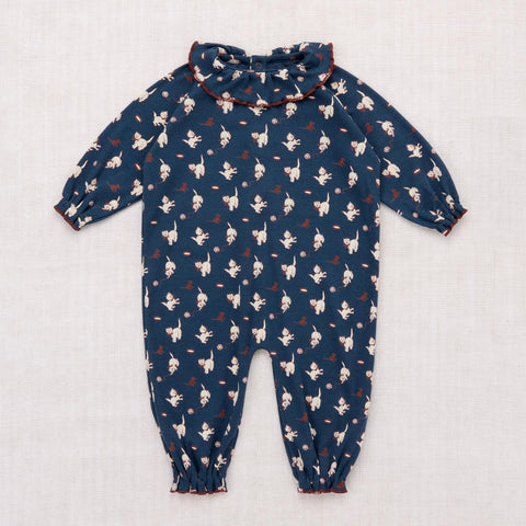 【D1】Misha&Puff（ミーシャアンドパフ）2026WI Baby Pierrot Onesie - Moonlight Cat & Mouse - 長袖ロンパース.