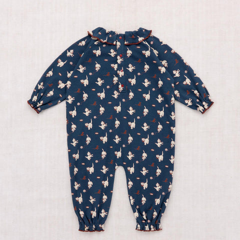 【D1】Misha&Puff（ミーシャアンドパフ）2026WI Baby Pierrot Onesie - Moonlight Cat & Mouse - 長袖ロンパース.