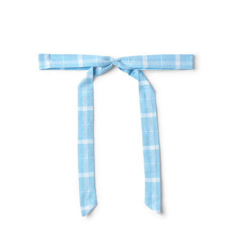 【D1】Lali Kids（ラリキッズ）2026SS Ribbon Bow in Vintage Blue Plaid　リボン、ヘアアクセ