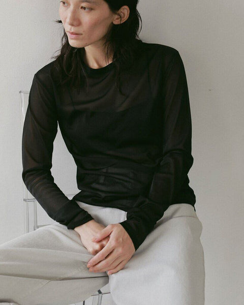 【2月中旬入荷次第お届けのご予約】anuke（アンヌーク） Slit Chiffon Tops 62710606.