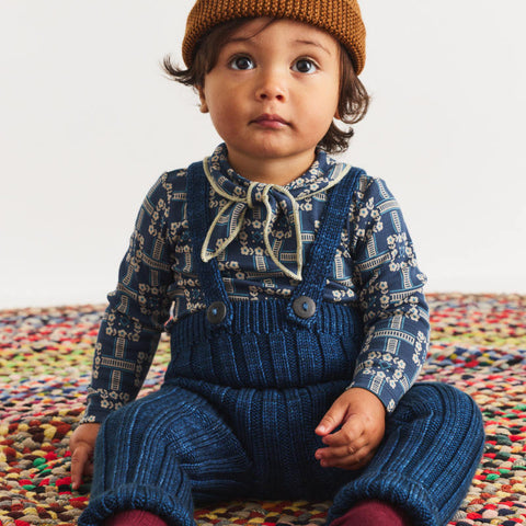 【D1】Misha&Puff（ミーシャアンドパフ）2026WI Baby Scout Onesie - Moonlight Railroad Floral - 長袖ロンパース.