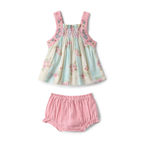 【D1】Lali Kids（ラリキッズ）2026SS Baby Lauren Romper in Minty Stripe Print　ロンパース