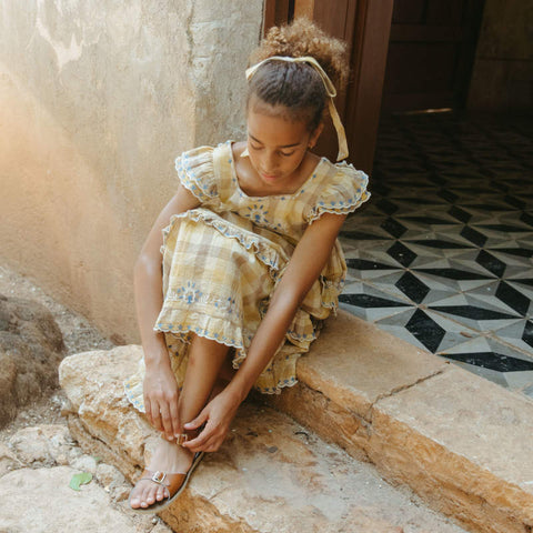 【D1】Lali Kids（ラリキッズ）2026SS Nanette Dress in Citrine Chex キッズワンピース