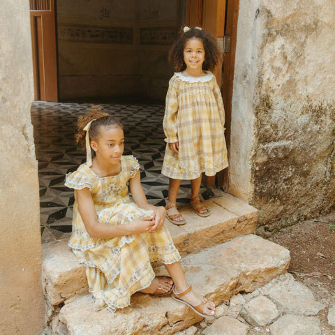 【D1】Lali Kids（ラリキッズ）2026SS Nanette Dress in Citrine Chex キッズワンピース