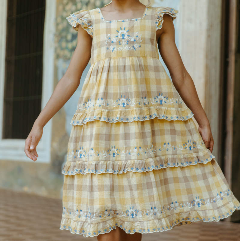 D1】Lali Kids（ラリキッズ）2026SS Nanette Dress in Citrine