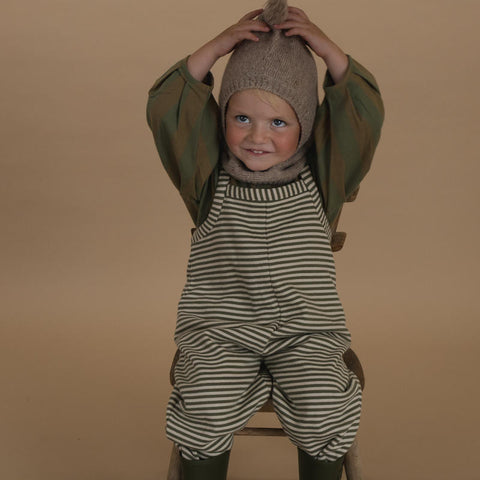 【ネコポス送料無料】organic zoo（オーガニックズー）2025AW Fern Stripes Dungarees ダンガリー、オーバーオール