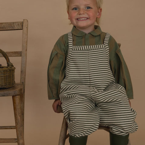 【ネコポス送料無料】organic zoo（オーガニックズー）2025AW Fern Stripes Dungarees ダンガリー、オーバーオール