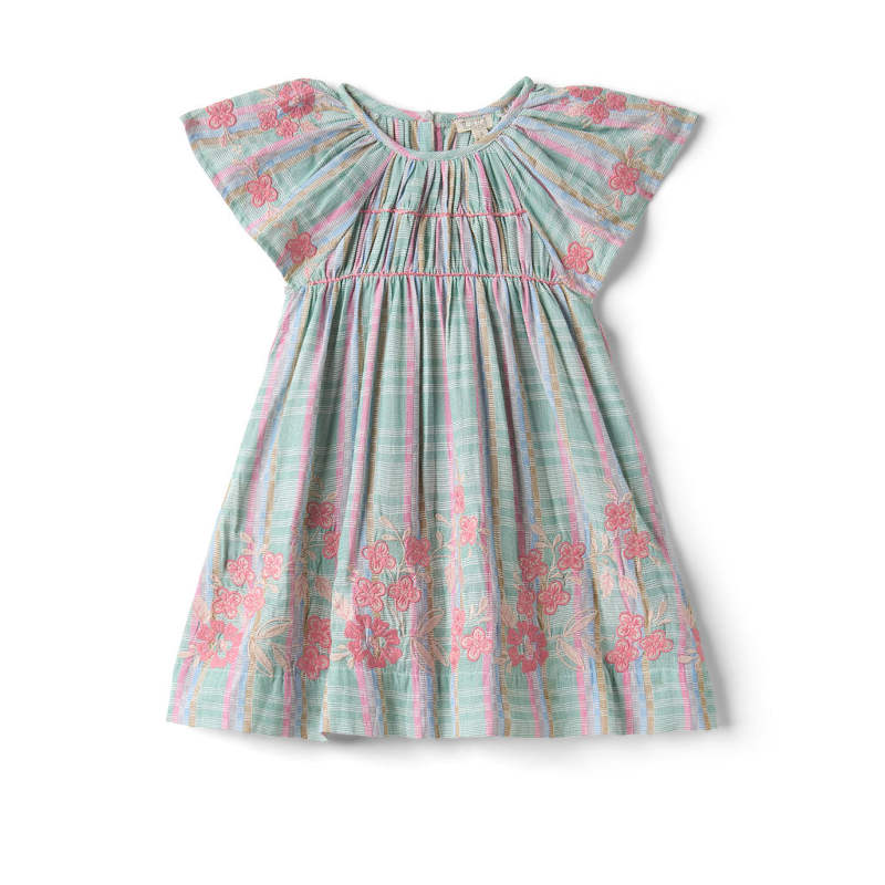 D1】Lali Kids（ラリキッズ）2026SS Mini Tulip Dress in Minty Chex