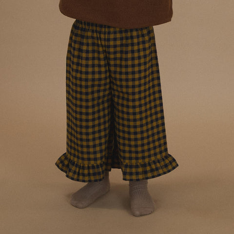 【ネコポス送料無料】organic zoo（オーガニックズー）2025AW Blueberry Gingham Frill Culottes フリルキュロット、パンツ