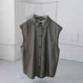 【4月下旬入荷次第お届けのご予約】anuke（アンヌーク） Woolchambray Sleeveless Shirts 62710405.