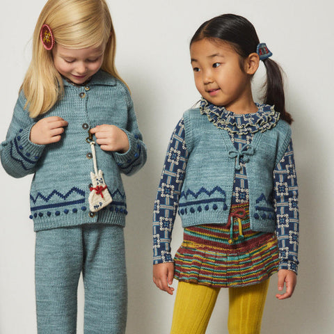 【D1】Misha&Puff（ミーシャアンドパフ）2026WI Sweetheart Top - Moonlight Railroad Floral -　フリル長袖トップス.