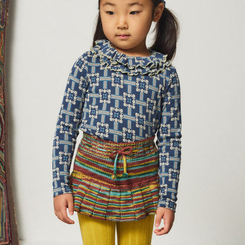 【D1】Misha&Puff（ミーシャアンドパフ）2026WI Sweetheart Top - Moonlight Railroad Floral -　フリル長袖トップス.