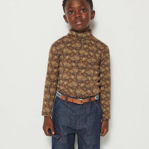 【D1】Misha&Puff（ミーシャアンドパフ）2026WI Turtleneck - Bark Calico Hearts -　タートルネックトップス.