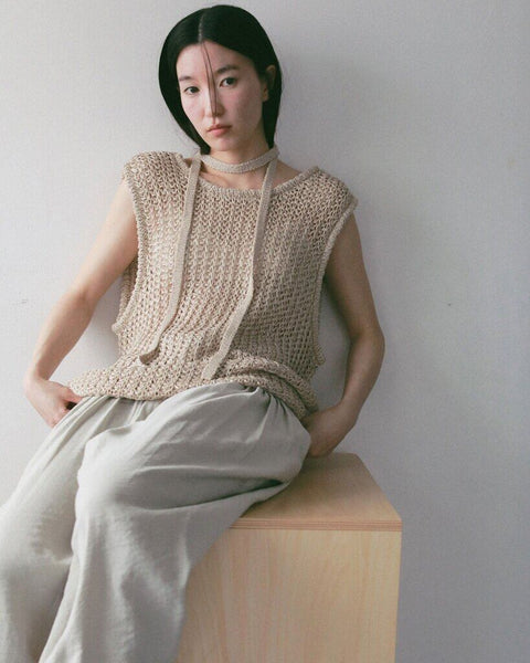 【4月下旬入荷次第お届けのご予約】anuke（アンヌーク） Paperyarn Knit Vest 62710510.
