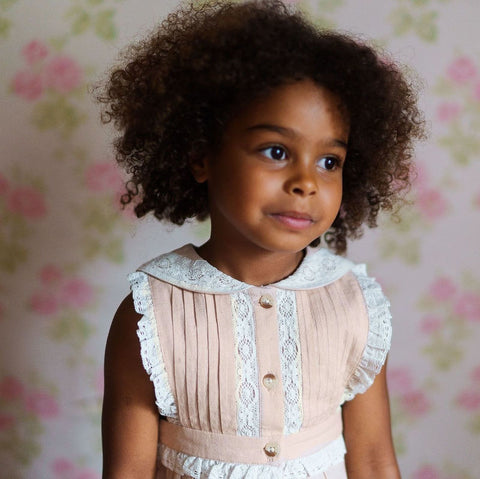 【drop2】Little Cotton Clothes（リトルコットンクローズ）2026SS Beatrix Romper in Powder ロンパース